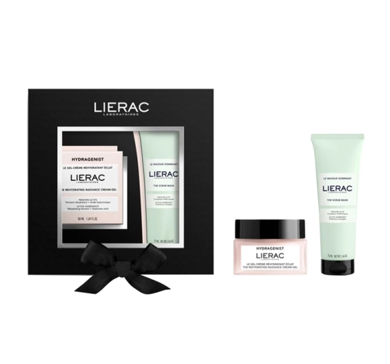 Lierac zestaw kosmetyków do pielęgnacji twarzy nawilżający krem do twarzy 50 ml   maska peelingująca 75 ml
