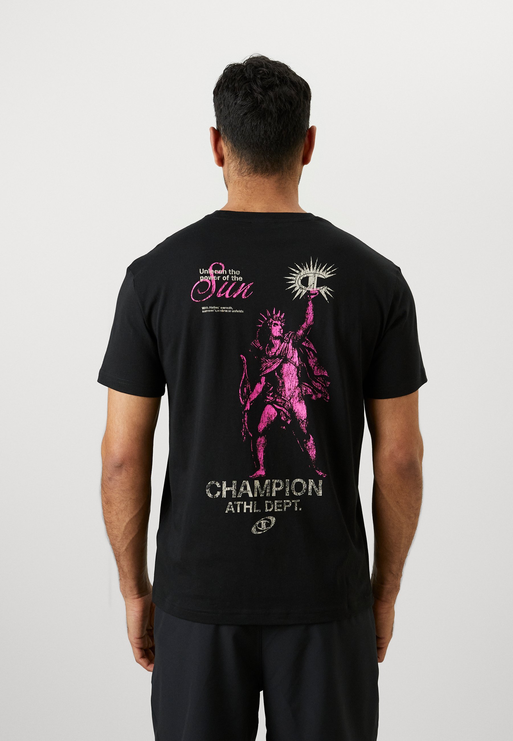 T-shirt Champion da uomo con stampa - nera