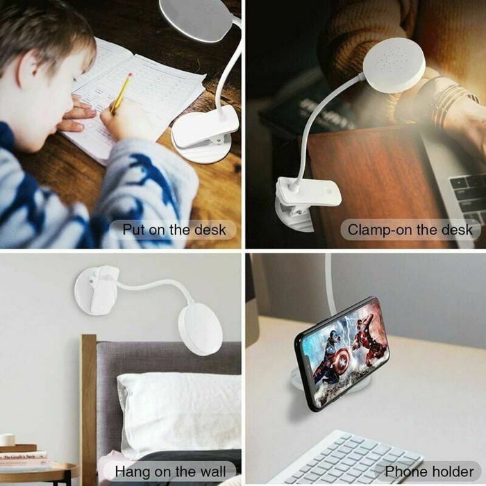 Lampe de bureau pince LED 3 couleurs gradation continue flexible 360 idale pour lit ou bureau BRUMISATEUR D'EXTERIEUR