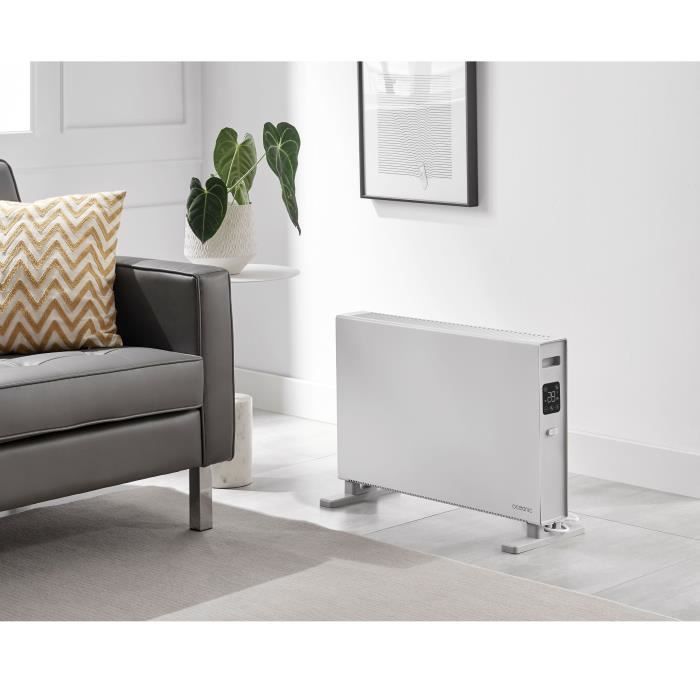 Calefactor eléctrico portátil por convección - OCEANIC - 2000 W - 2 niveles de potencia - Blanco mate