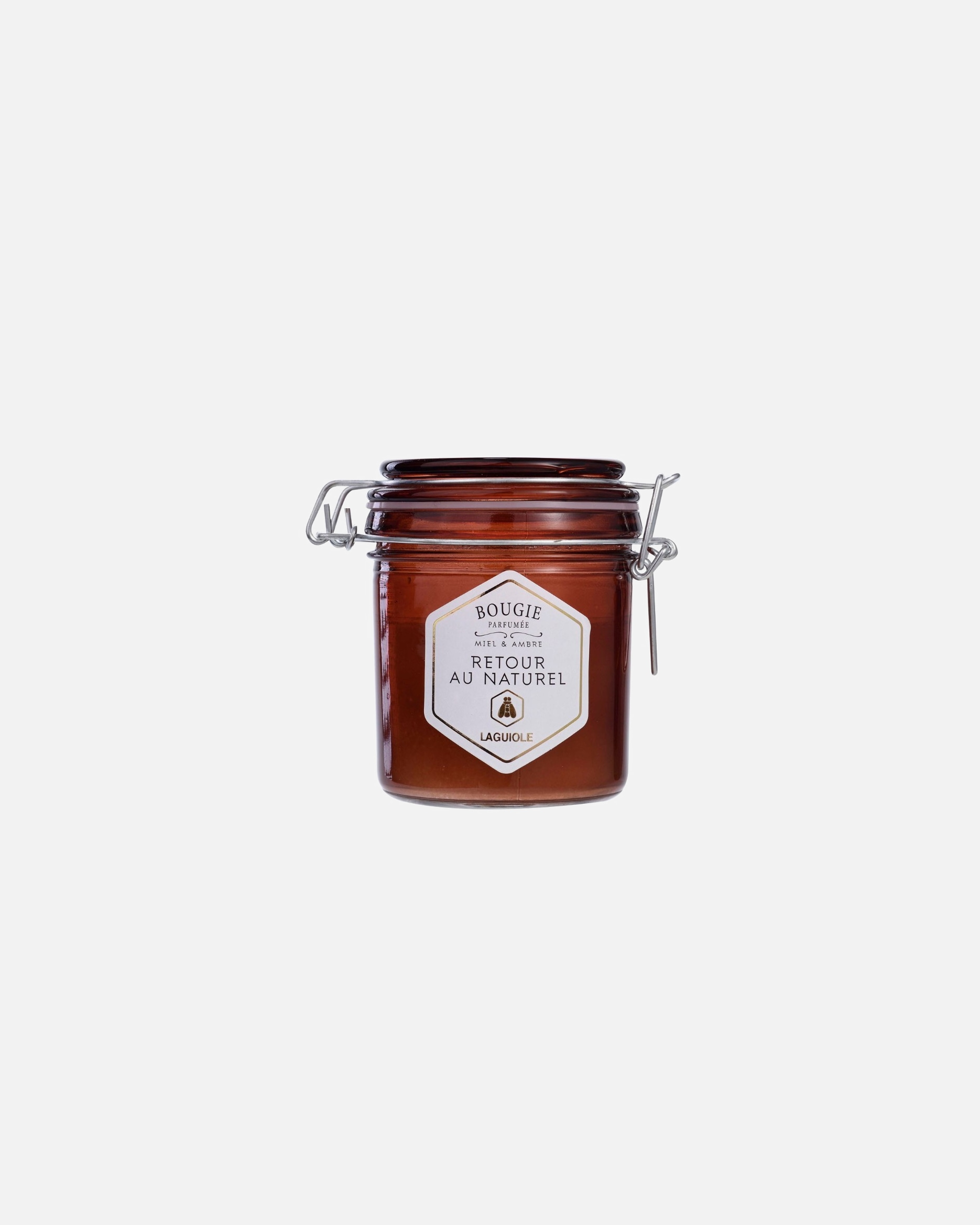 La guiole Bougie Retour au naturel, Fermeture CharniÃ¨re, Parfum de Ambre & Miel 150 g