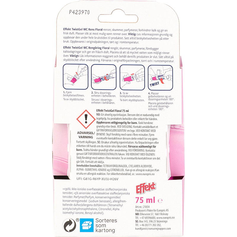 WC-Reiniger Twist Gel 75 g mit Blumeneffekt