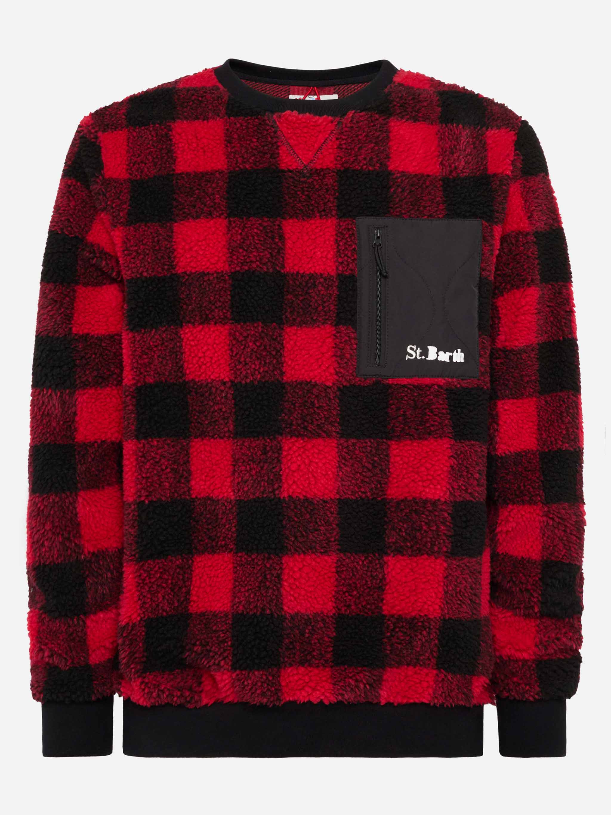 Teddy-Fleece-Sweatshirt mit Eichenkaromuster
