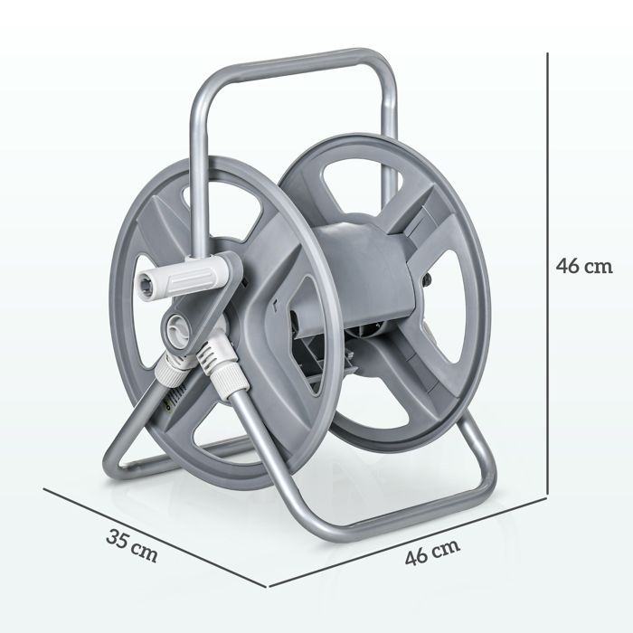 Outsunny hose reel with winding handle, wall or freestanding, 40m storage capacity