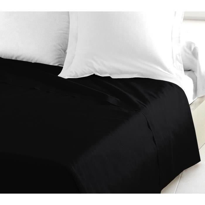 Lenzuolo piano LOVELY HOME 100% cotone 240x300 cm nero