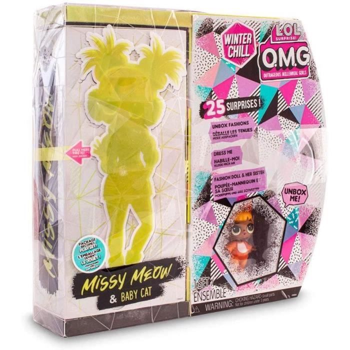 Poupée L.O.L Surprise OMG - Giochi Preziosi - Missy Meow - 25 surprises - Multicolore - 2 pièces