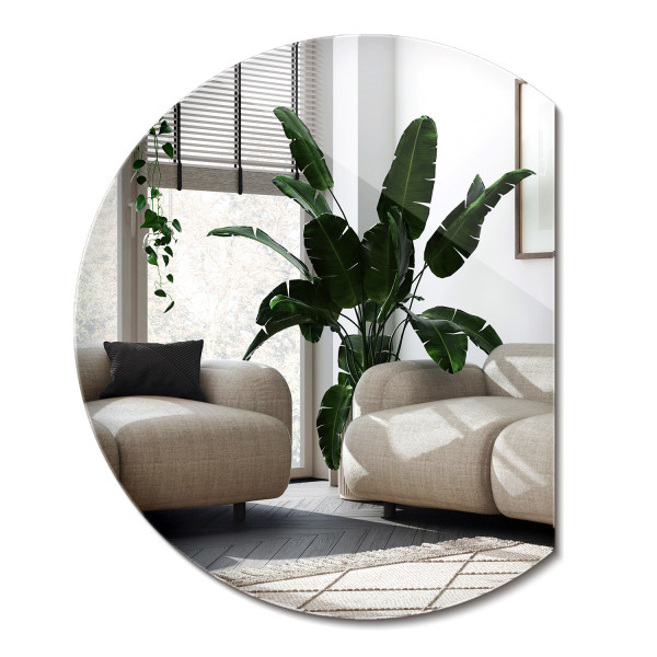Lustro Okrągłe Ścięte do Salonu Sypialni | 63 cm x 70 cm | Wallfluent