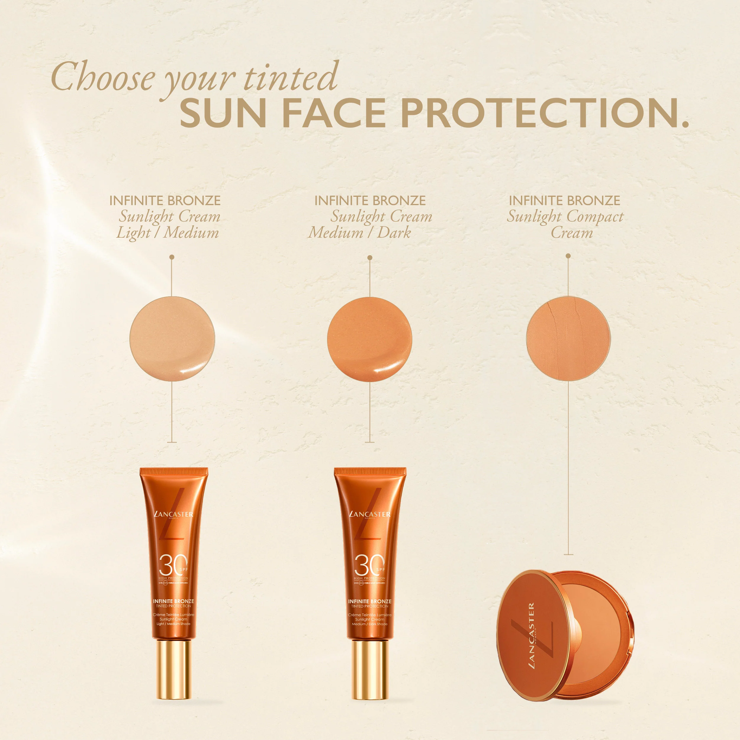 Lancaster Make-up Infinite Bronze Tinted Protection Sunlight Cream SPF30 - Make Up  Solare viso, Fondotinta crema