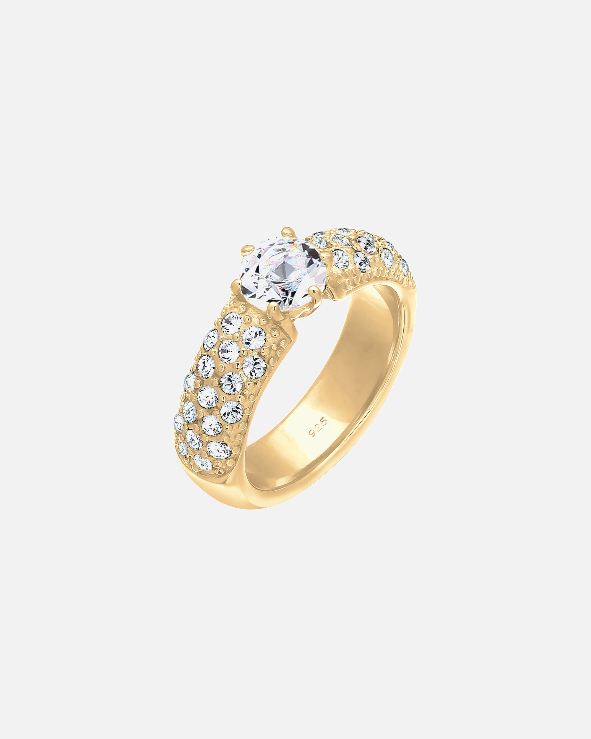 Elli PREMIUM Bague de fiançailles avec cristaux en argent sterling 925