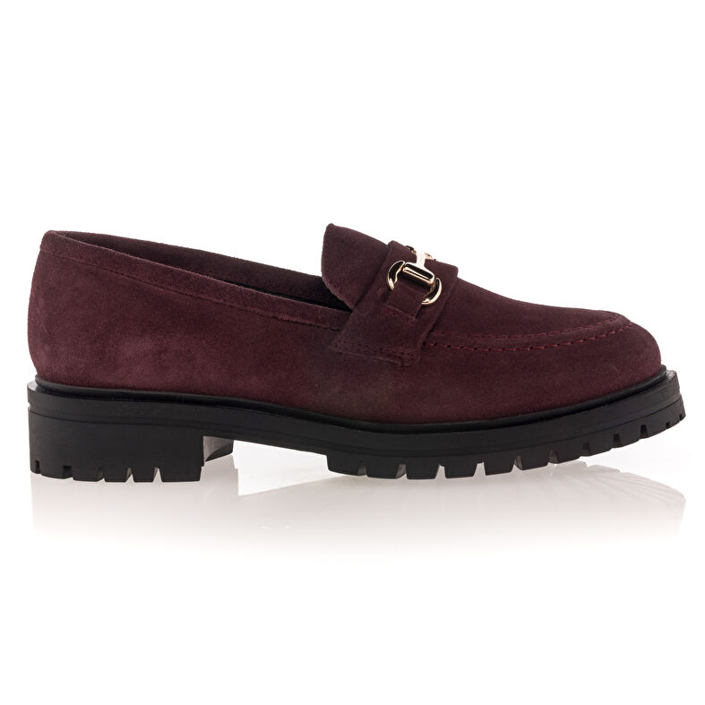 Røde loafers/båtsko til dame