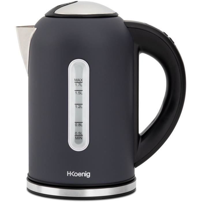Bollitore H.KOENIG BOE52 - Capacità 1,7 L - Temperatura regolabile da 40 a 110 °C - Display LCD - Grigio opaco