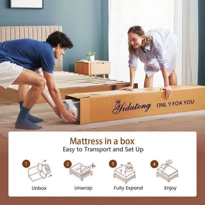 Materasso 140x200 - spessore 26 cm, ibrido di molle insacchettate e memory foam, certificato Oeko-Tex, supporto perfetto, ergonomico.