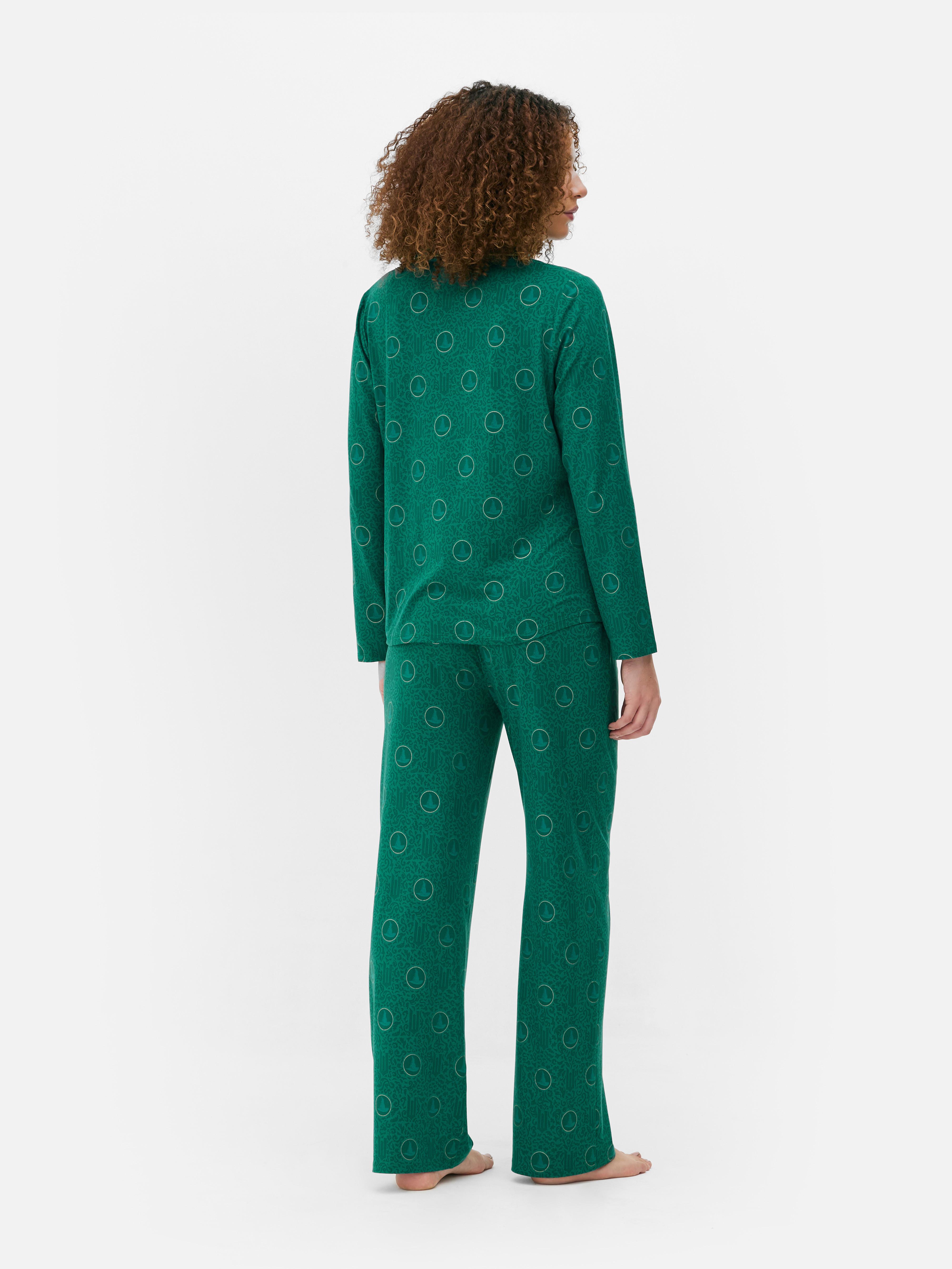 Pijamale boyfriend Wicked x Primark O pijama confortabilă boyfriend cu cămașă cu nasturi și pantaloni cu șnur