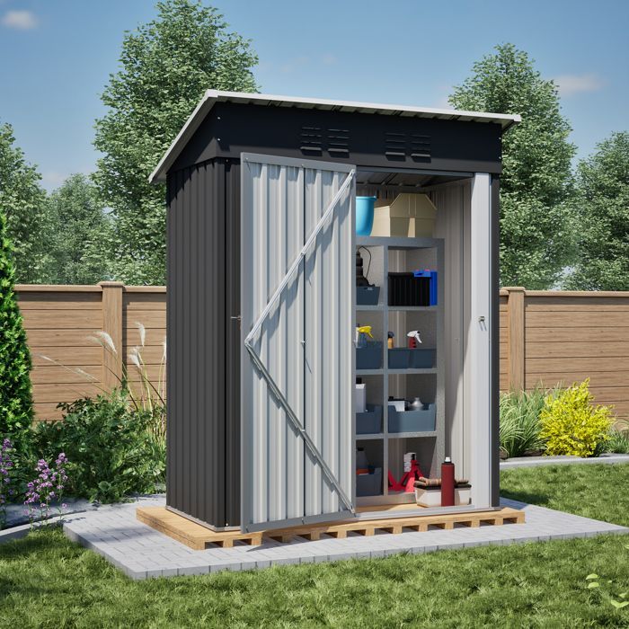 EVRYAE flat roof garden shed without windows