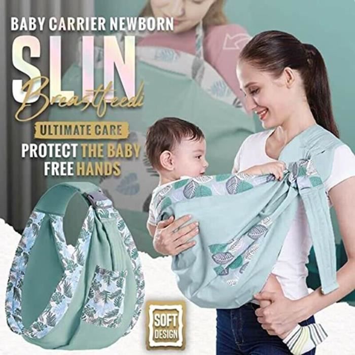 Mxzzand Porte-bébé Sling Écharpe de transport pour bébé, porte-bébé Portable en coton doux, hamac pour nouveau-né puericulture set