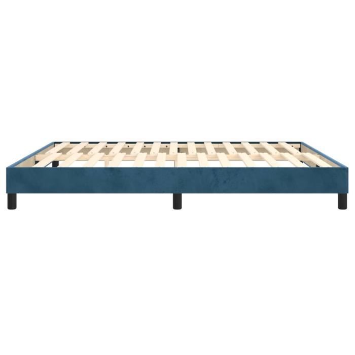 Rete a molle FAFEICY - 160x200 cm - Velluto blu scuro - 2 posti - Gambe incluse