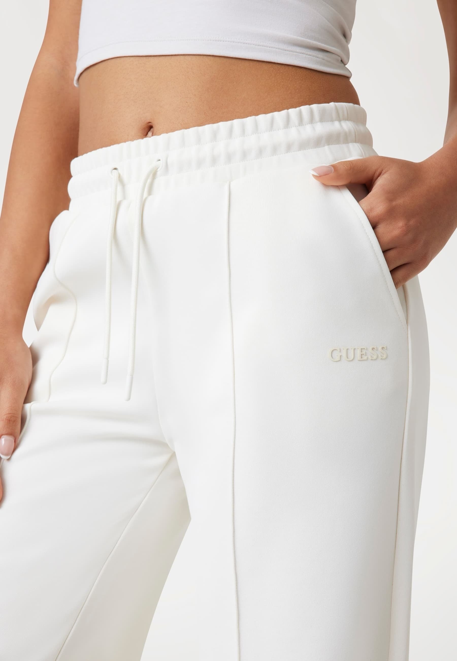 Guess WIDE - Pantaloni della tuta - weiß