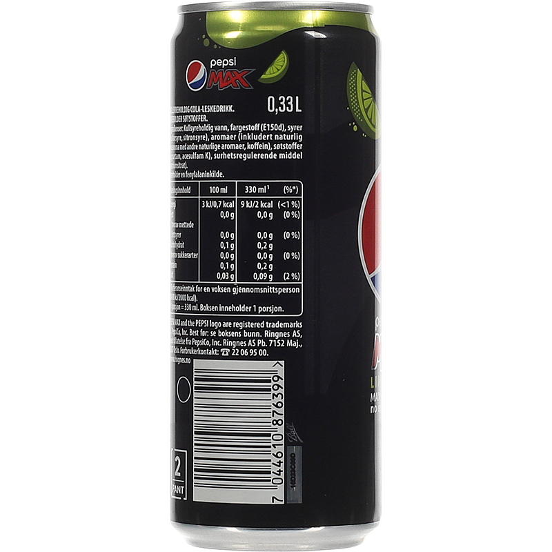 Pepsi Pepsi max lime 0,33 l æske