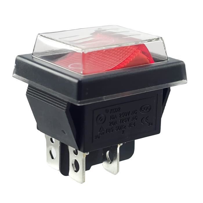 Interruptor basculante - Sin especificar - 2 pines - Iluminado - 16A - 250V - IP67