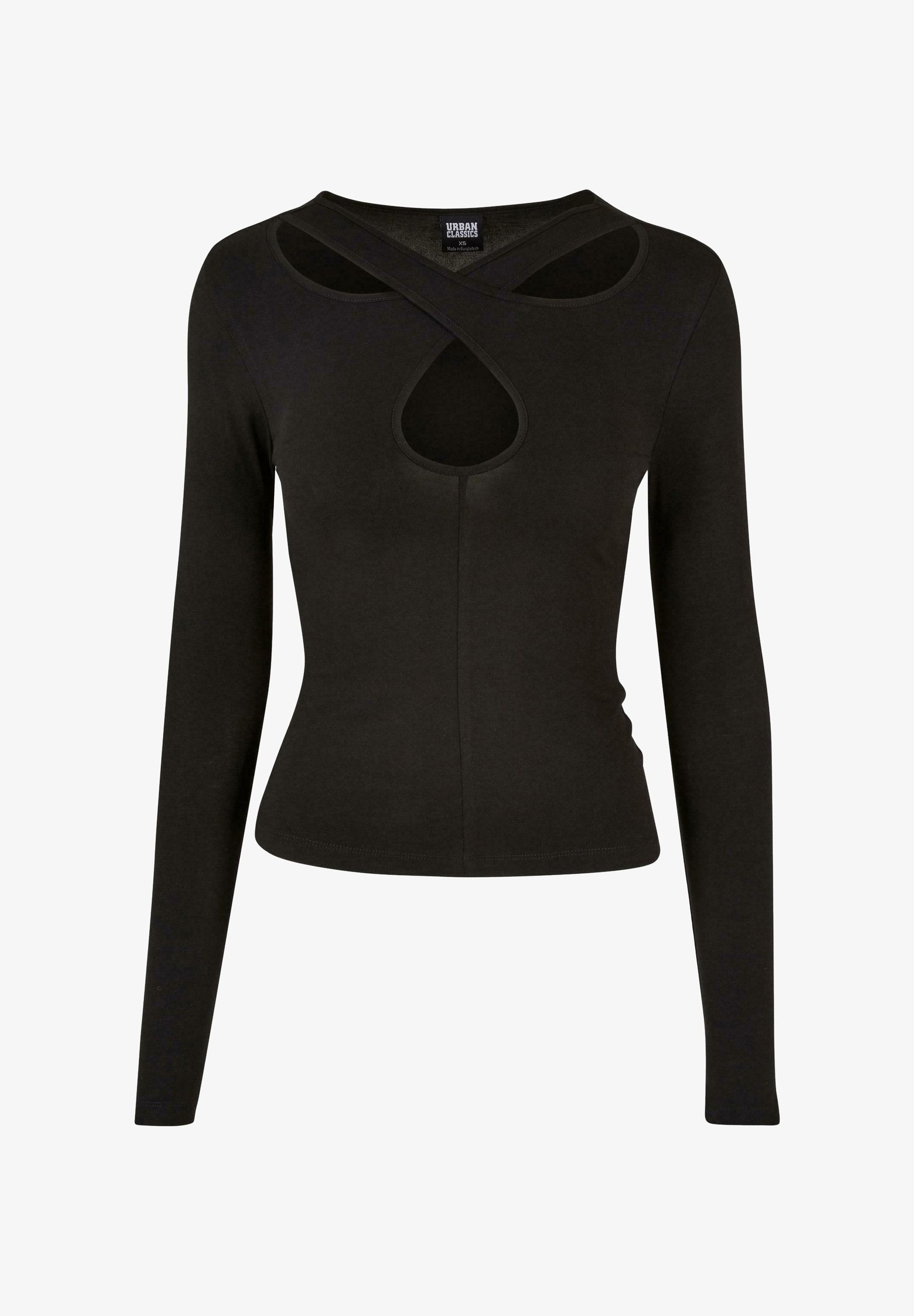 Blusa de manga comprida com recortes cruzados da Urban Classics - preta