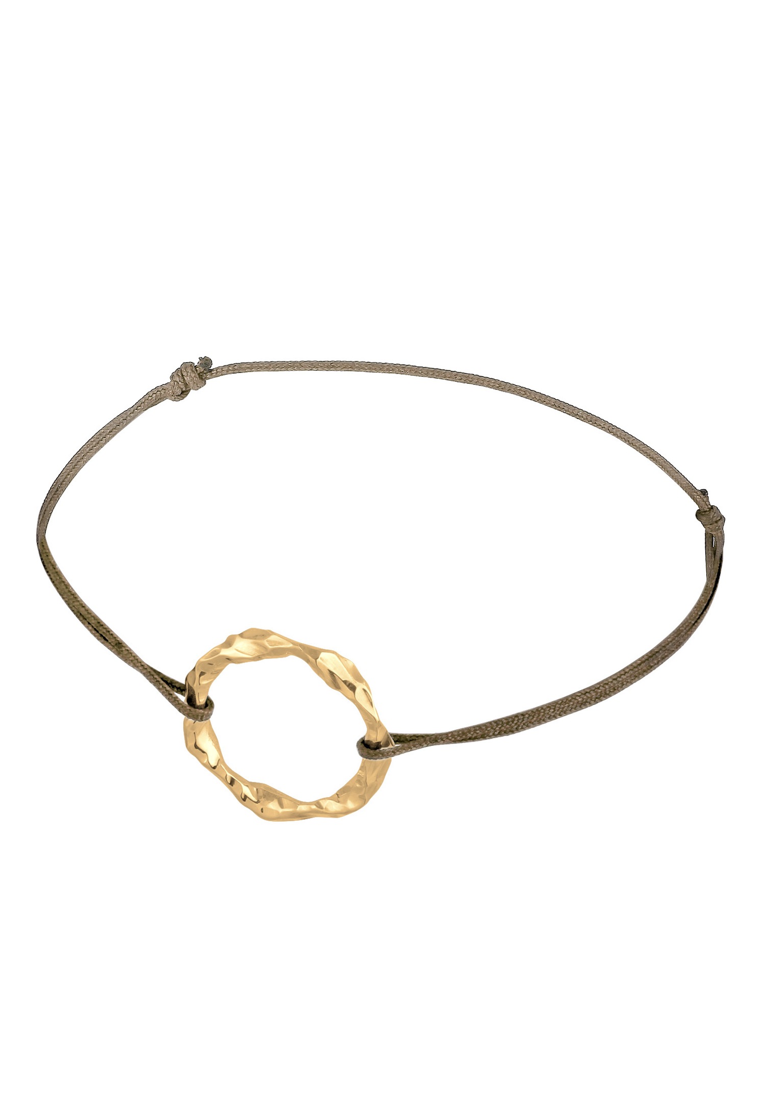 Elli Geo Cercle Nylon Bracelet Femme Plaqué Or Argent (925/1000)