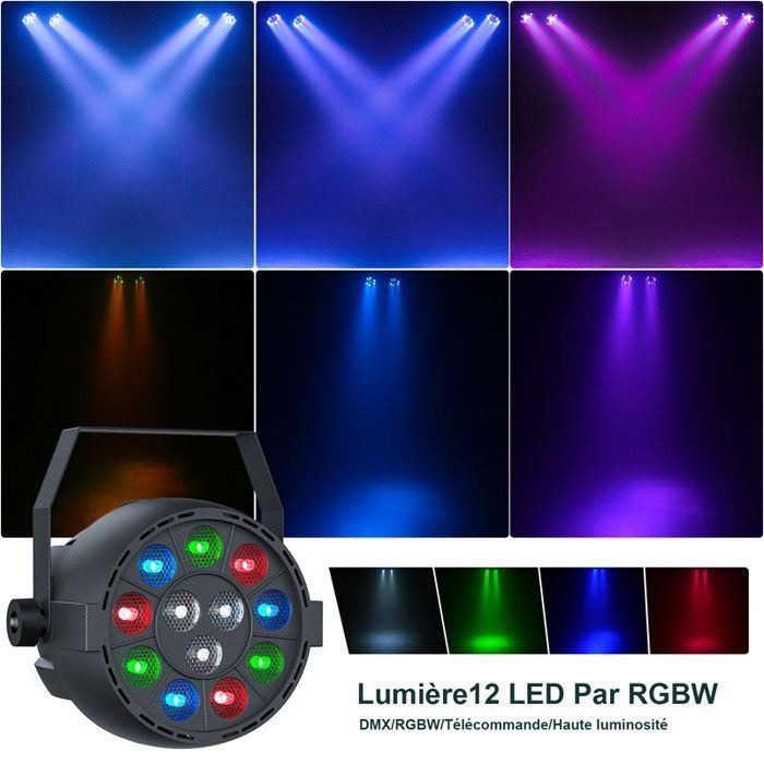 Conjunto UKing de 6 focos compactos y potentes + máquina de humo + soporte ajustable Luces para DJ Luces de escenario