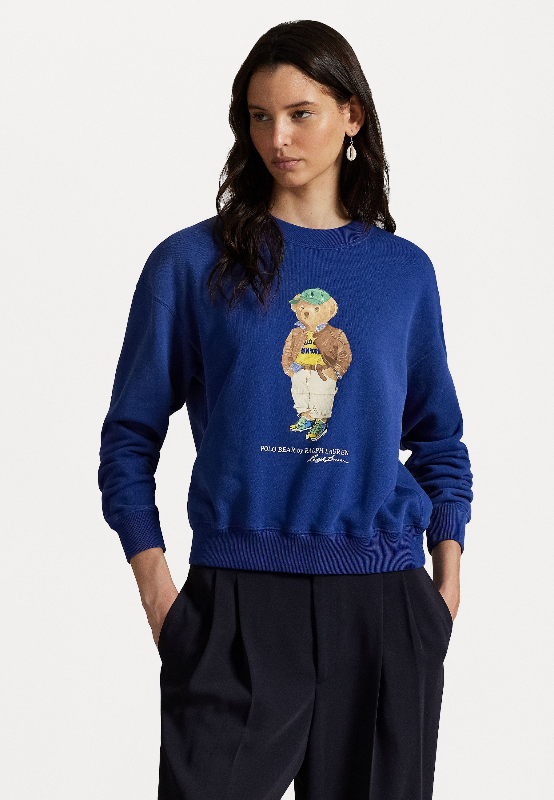 Polo Ralph Lauren POLO BEAR LIGHTWEIGHT FLEECE CREWNECK - Sweatshirt - blauw jacht
