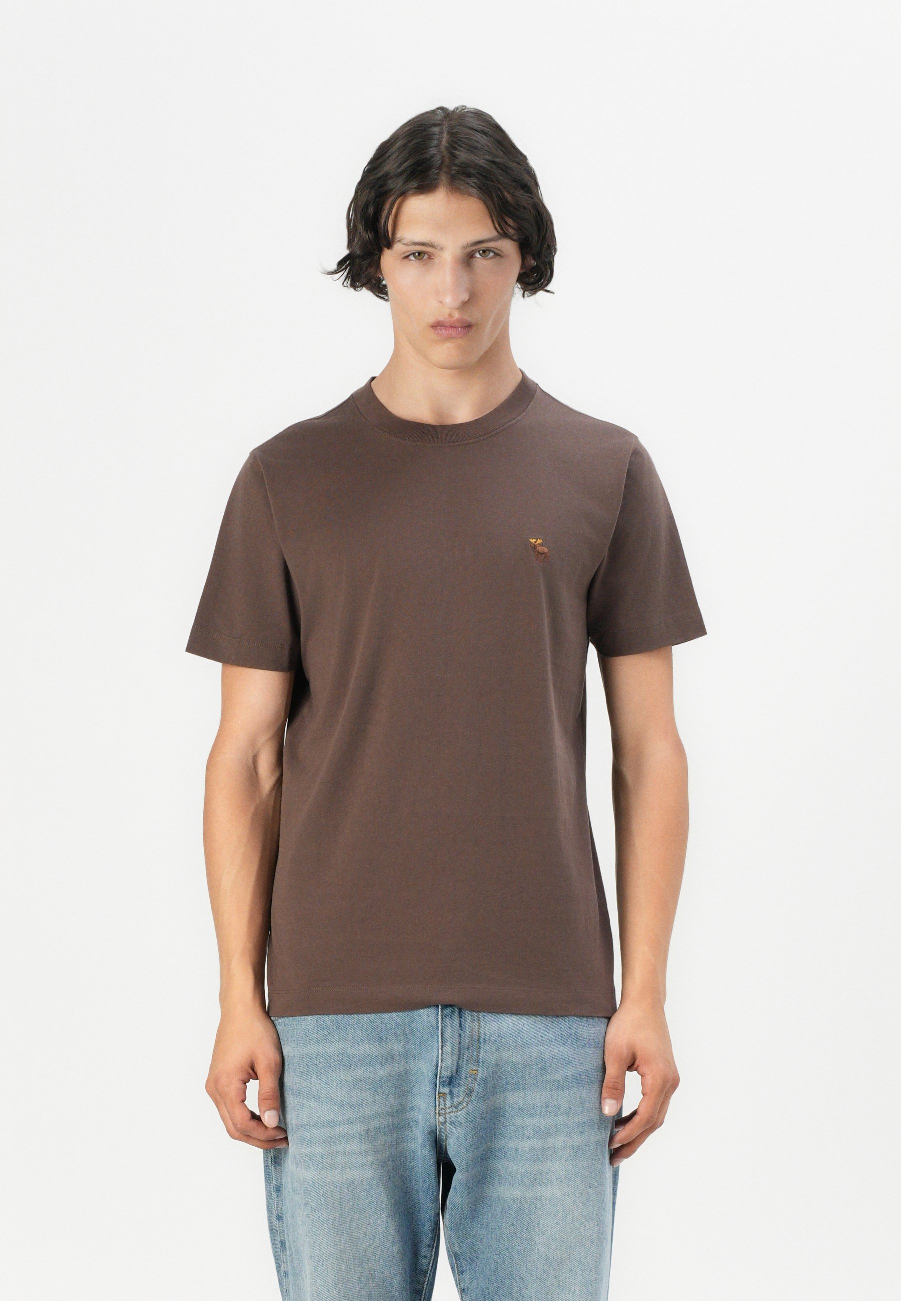 Abercrombie & Fitch ICON CREW 5-PACK - Basic T-shirt - zwart/gebroken wit/zandkleur/bruin/wit