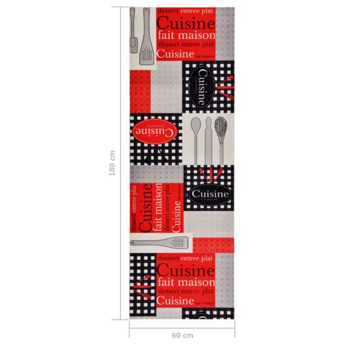 Kitchen Mat - VIDAXL - 60x180 cm - Washable - Multicoloured - Rectangular