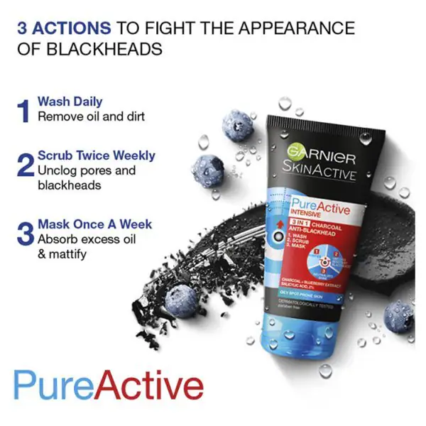 Čisticí peeling na černé tečky Pure Active 3v1 s aktivním uhlím 150ml