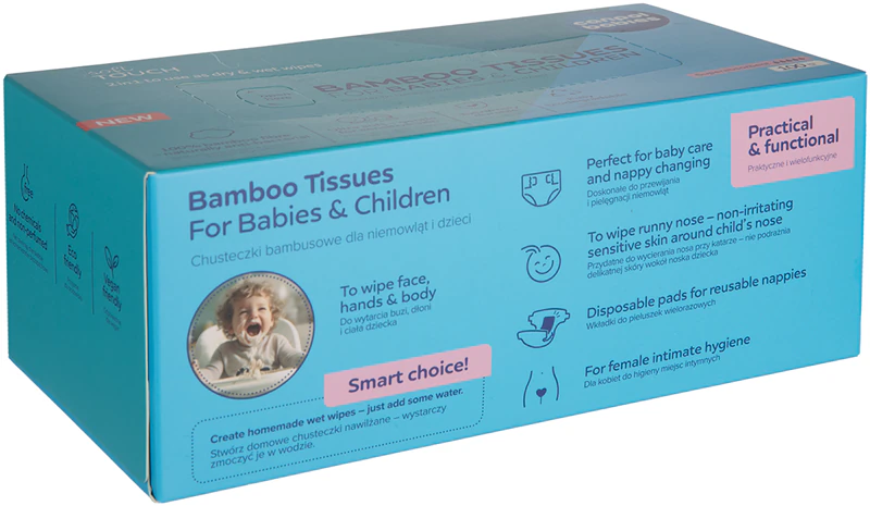 Canpol baby's bamboe tissues, kraamverband, bamboe babydoekjes