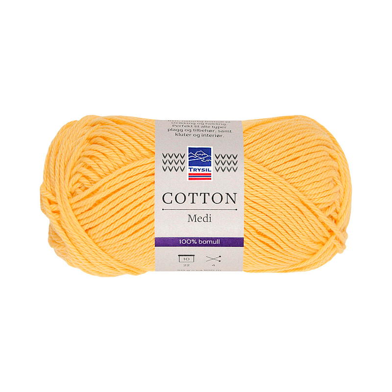 Trysil Cotton Medi garn bomuld 100% bomuld, gul