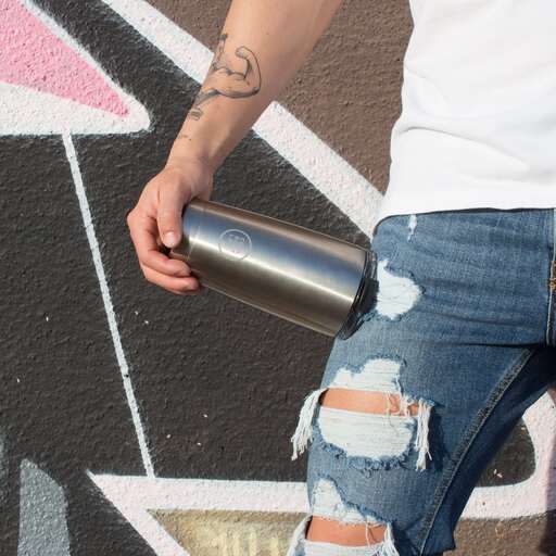 Termohrnek Cool Bottles z nerezové oceli, stříbrný metalický