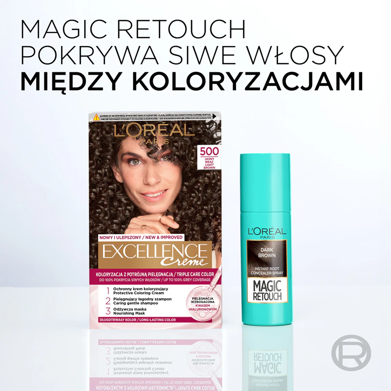 Spray Magic Retouch da L'Oréal Paris para retoque instantâneo da raiz dos cabelos.