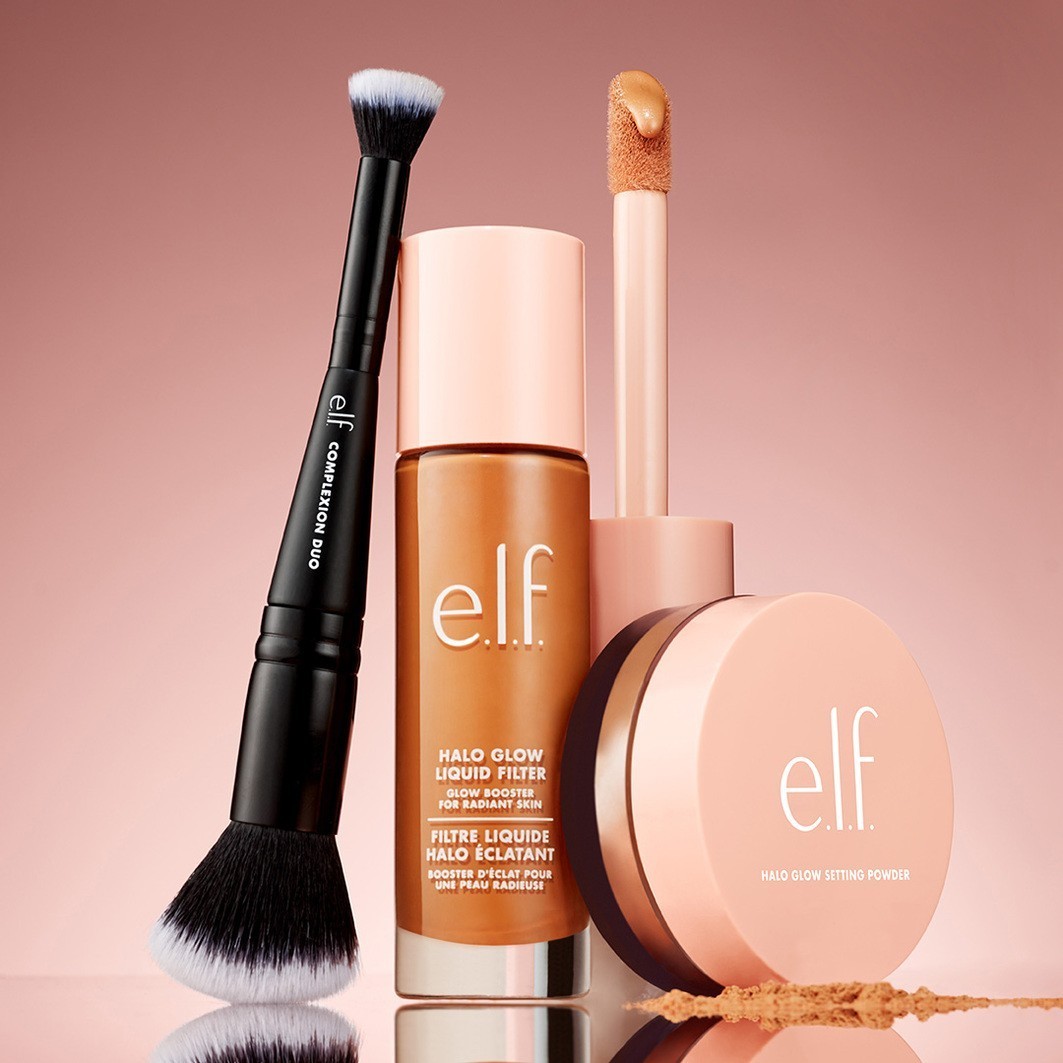 elf Cosmetics četkica za korektor, dvostruka četkica za ten – 1 komad