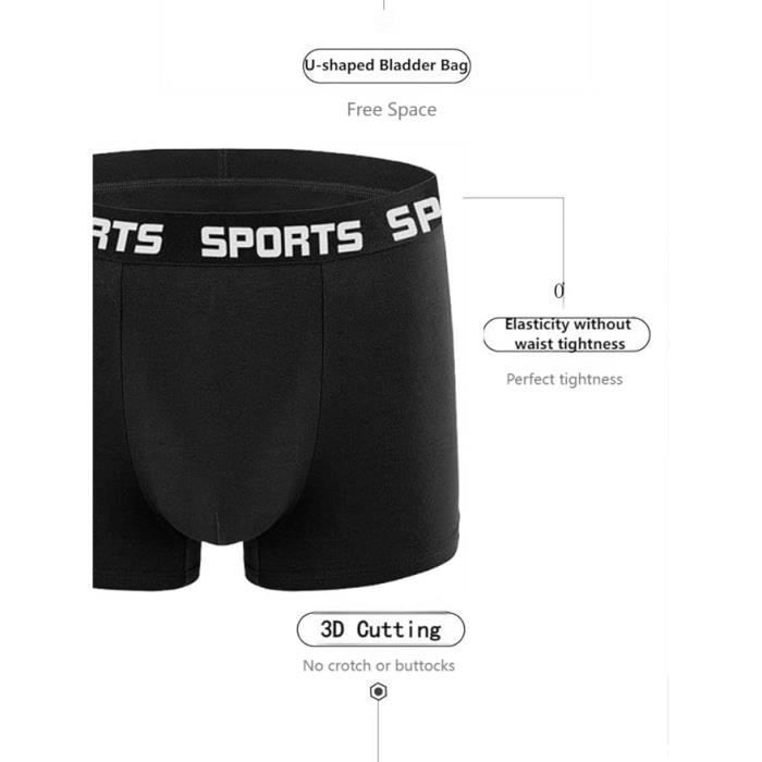 Paquete de 6 calzoncillos bóxer para hombre - GYROOR - Calzoncillos suaves y elásticos - Negro