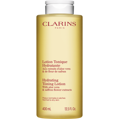 Lotion tonique hydratante Clarins à l'aloe vera, lotion nettoyante visage, peaux normales à sèches, 400 ml