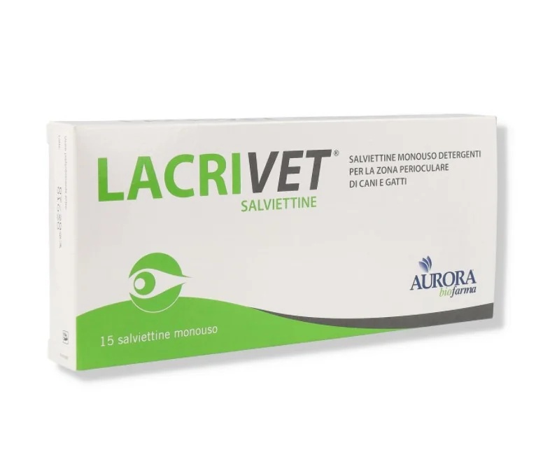 Lenços umedecidos Lacrivet, 15 unidades, para a área periocular.