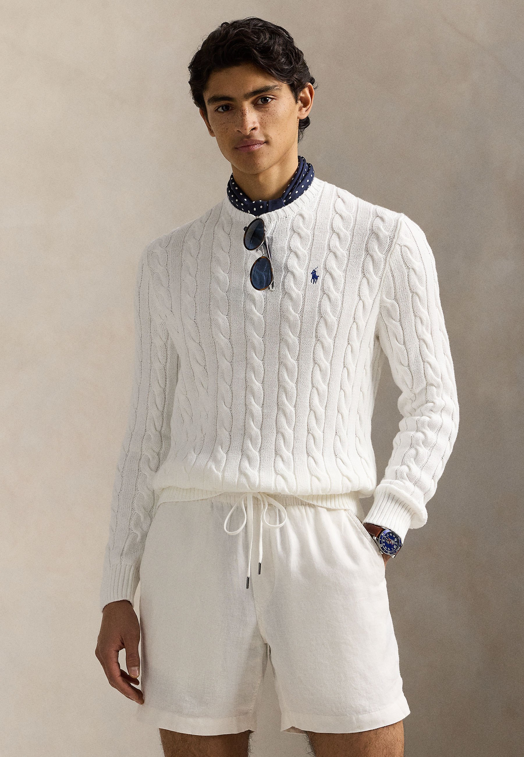 Polo Ralph Lauren kabelgebreide katoenen trui - Trui - wit