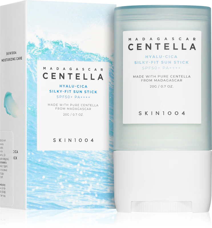 SKIN1004 Madagascar Centella Hyalu-Cica Silky-Fit Sun Stick, bastão protetor e hidratante FPS 50+