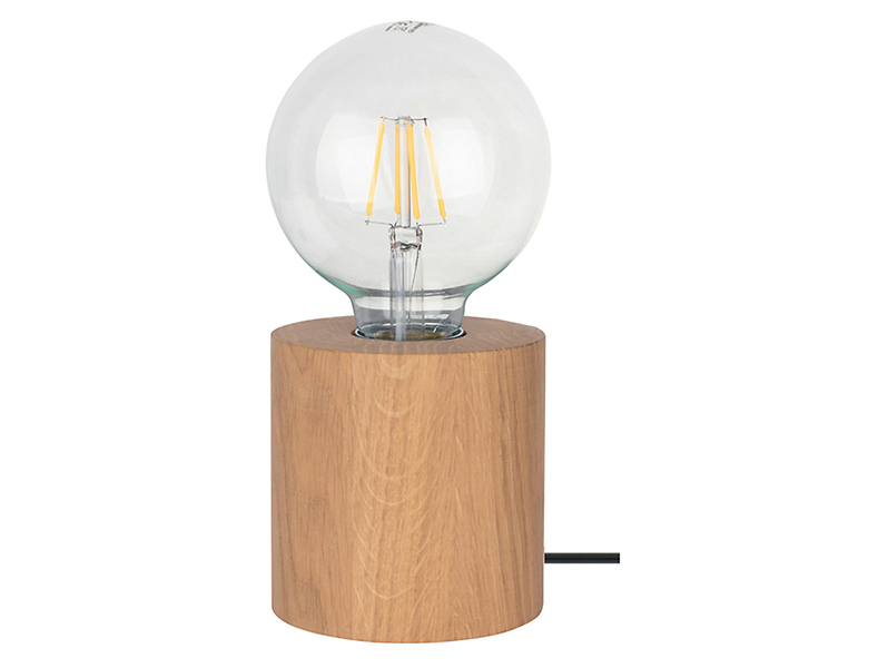 Lampa stołowa Trongo Round drewniana brązowa