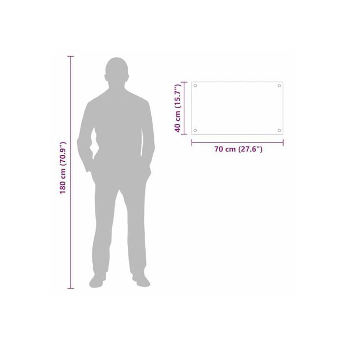 Dosseret de cuisine en verre trempé - vidaXL - 70x40x0.8 cm - Transparent - Thermorésistant - Durable - Épaisseur 6 mm