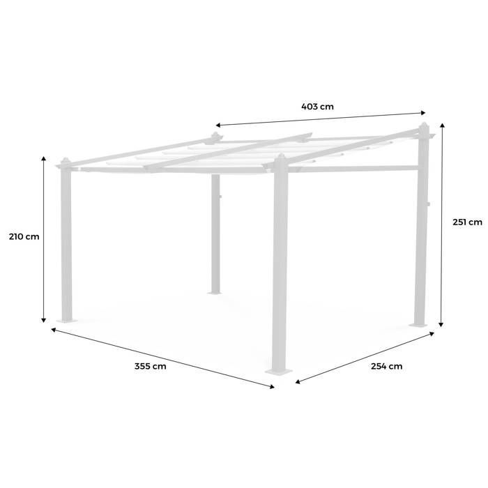 Toldo de color blanco roto para cenador Murum de 3x4 m - toldo de repuesto para pérgola.