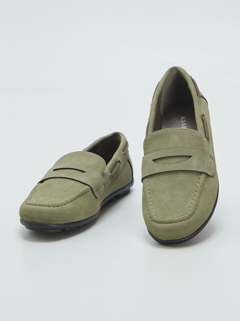 Mocasines de imitación de ante - Caqui