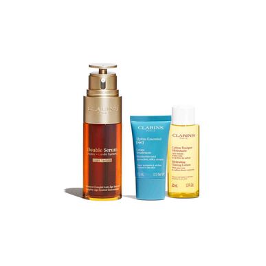 Clarins Double Serum Light & Crème Hydra-Essentiel Pack Luminous Moisturizing Face Set 1 kpl 1 kpl
