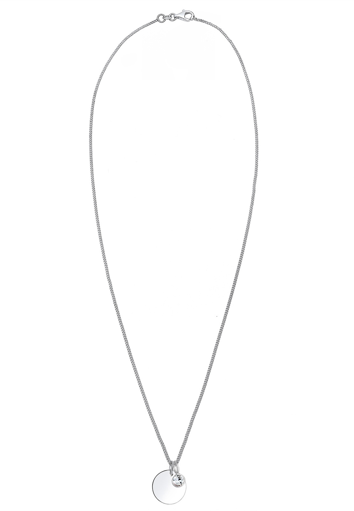 Elli Femmes Pendentif Plaquette Pierre de Naissance Avril avec Cristal en Argent Sterling 925