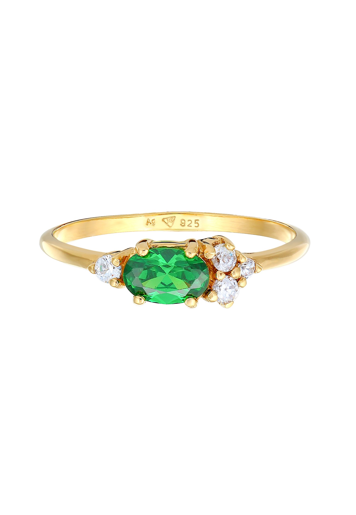 Elli Femmes Bague de fiançailles Extravagant Vert avec Cristal de Zirconium en Argent Sterling 925