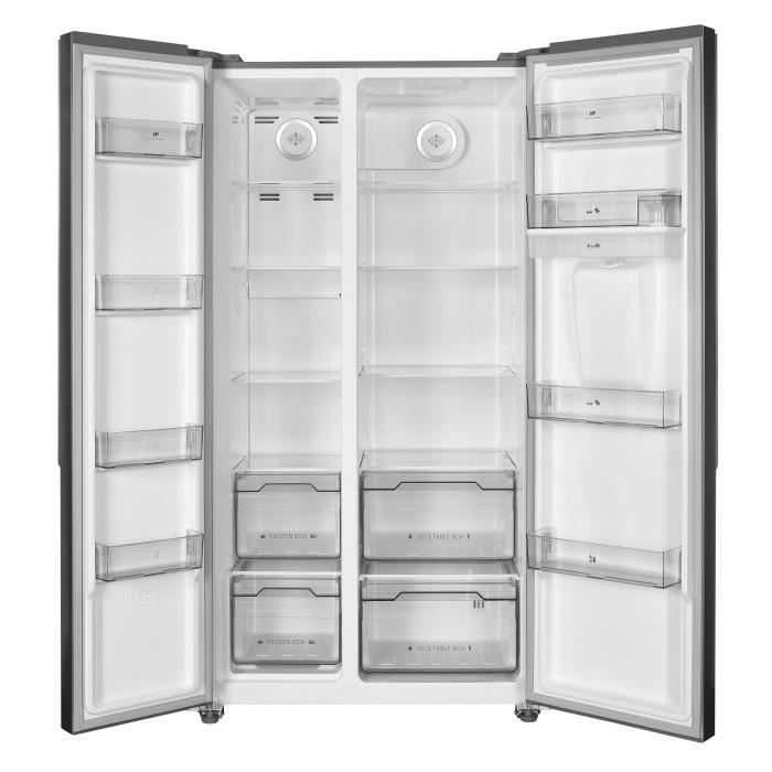 Continental Edison American-style refrigerator - CERA532NFIXD - 2 doors - 529L - W90 cm x H177 cm - Stainless steel