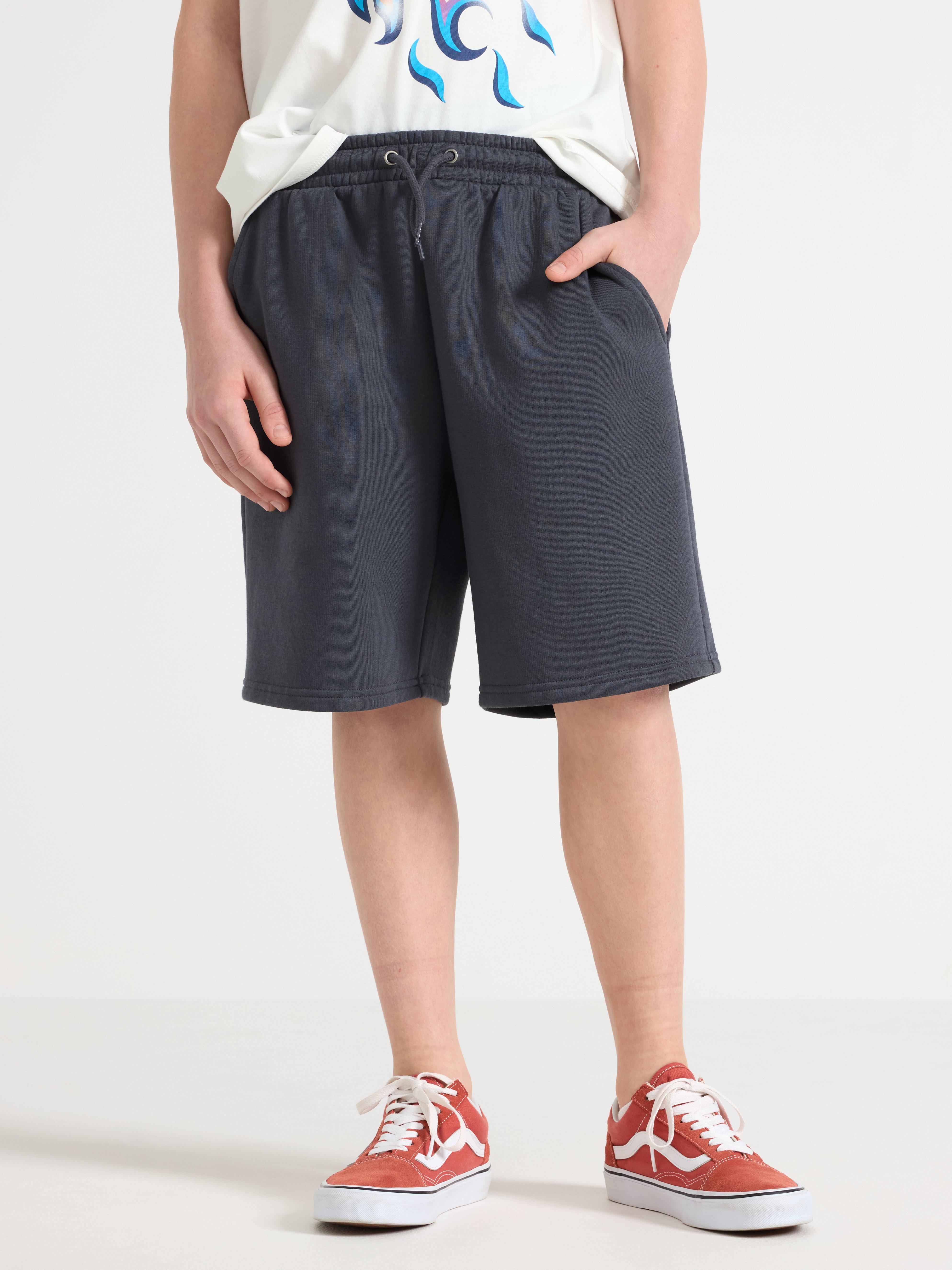 Short en jersey avec intérieur brossé gris foncé