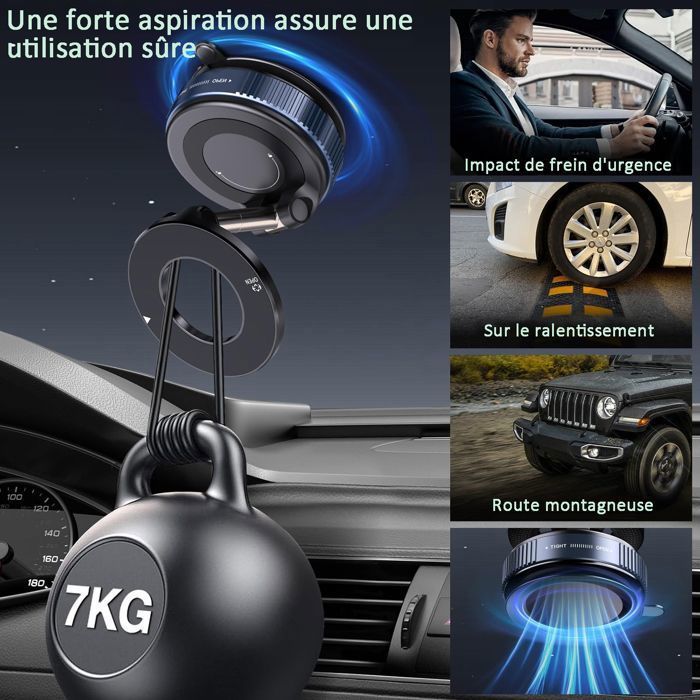 Suporte para celular veicular KINGCENTON 2025 - Magnético - Ventosa - Dobrável - Compatível com MagSafe